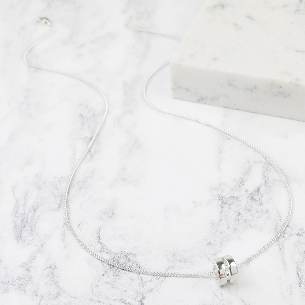 men's personalised sterling silver disc bead necklace by lisa angel