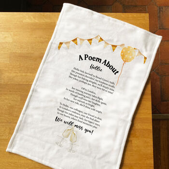 Personalised Poem Tea Towel Gift For New Job, 8 of 10