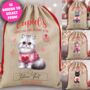 Personalised Valentine Cat Love Heart Sack, thumbnail 1 of 12