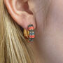 Dotted Stripey Enamel Huggie Hoop Earrings, thumbnail 1 of 12