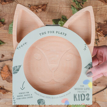 Personalised Wooden Fox Plate Made In Britain, 3 of 8