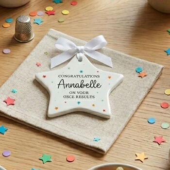 Personalised Gcse Exams Congratulations Porcelain Star Keepsake Gift, 4 of 5