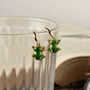 Enamel Frog Huggie Earrings, thumbnail 2 of 4