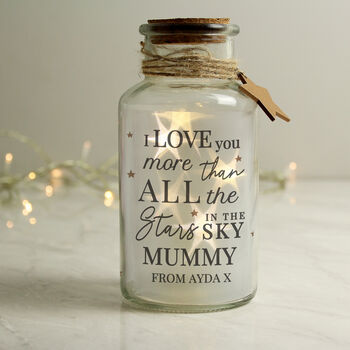 Personalised I Love You More LED Light Glass Jar, 3 of 3