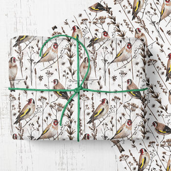 Birds Goldfinch Wrapping Paper Roll Or Folded, 2 of 3