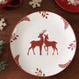 Red Reindeer Christmas Dinner Plates, thumbnail 3 of 10