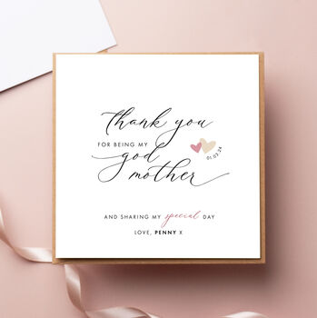 Thank You For Being My Godparents Christening/Baptism Card, 2 of 4