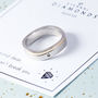 Sterling Silver Diamond Inlay And Gold Band Ring, thumbnail 2 of 10