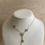 Double Sided Clover Long Necklace White Black, thumbnail 5 of 10
