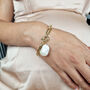18k Gold Plated Pearl Paperclip Chain Bracelet, thumbnail 1 of 3