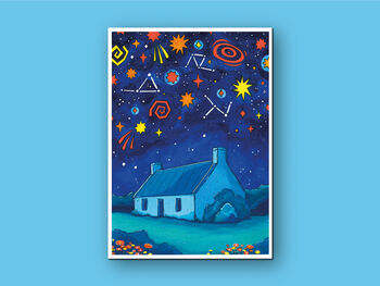 Midnight Cottage Watercolour Print, 6 of 6