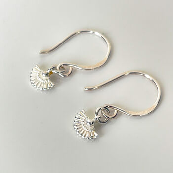 Dainty Sterling Silver Fan Earrings, 4 of 4