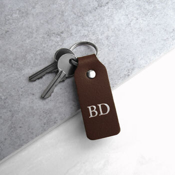 Handmade Personalised Initial Leather Keyring, 3 of 10