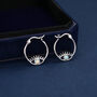 Aqua Green Opal Eye Hoop Earrings In Sterling Silver, thumbnail 3 of 11