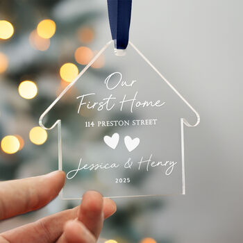 Personalised First Home Acrylic Ornament Custom Address, 7 of 8
