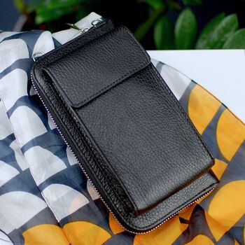 Personalised Leather Purse With Phone Pocket, 4 of 11