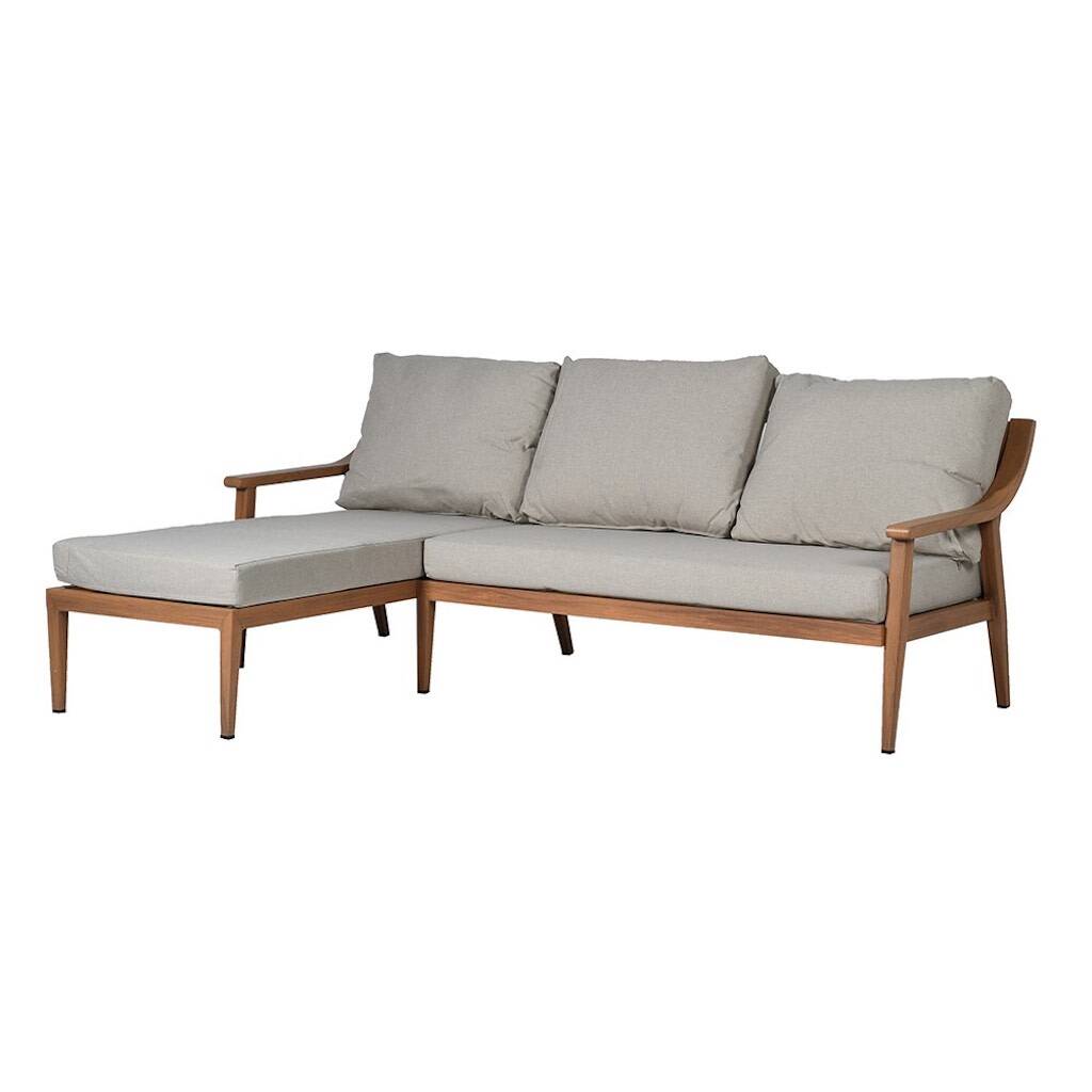 Geneva Wood Effect Corner Sofa Set With Cushions