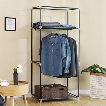 Folding Fabric Wardrobe With Hanging Rail And Organiser, 2 of 10