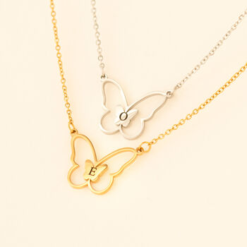 Butterfly Necklace With Initial, 3 of 8