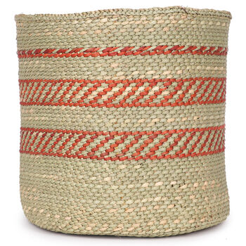 Terracotta And Natural Patterned Storage Baskets, 4 of 6