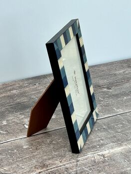 Natalini Blue And Cream Striped Photo Frame, 3 of 4