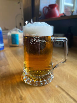 80th Birthday Tankard Glass, 2 of 5