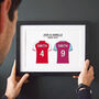 Personalised Football Team Print For Couples, thumbnail 4 of 8