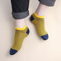 Peace Black And Lux Taylor Yellow Men's Trainer Socks, thumbnail 6 of 6