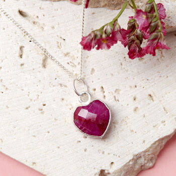 Sterling Silver July Ruby Necklace Card, 2 of 7