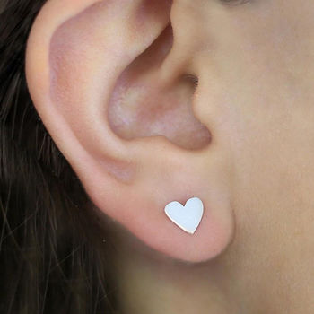 Silver Heart Hoop Ear Jacket, 2 of 4