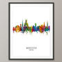 Worcester Skyline Portrait Print And Box Canvas, thumbnail 3 of 5