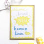 'Welcome Human Bean' Baby Card, thumbnail 1 of 2