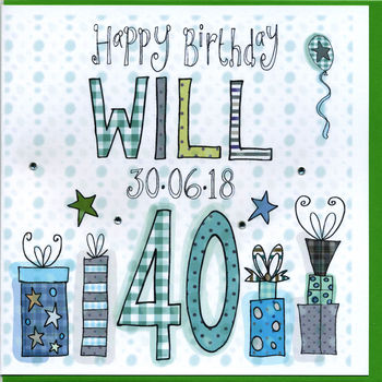 40th Birthday Card By Claire Sowden Design | notonthehighstreet.com