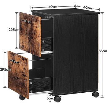 Mobile Filing Cabinet With Two Drawers File Folders, 9 of 9