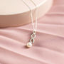 Sterling Silver Infinity Pearl Pendant, thumbnail 1 of 5