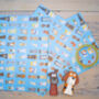 Blue Cartoon Dogs Birthday Gift Wrap, thumbnail 5 of 9