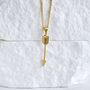 18 K Gold Arrow Necklace Gift Cupid Pendant, thumbnail 3 of 3
