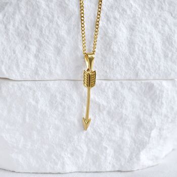 18 K Gold Arrow Necklace Gift Cupid Pendant, 3 of 3