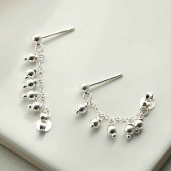 Sterling Silver Hanging Lanterns Chain Studs, 4 of 5