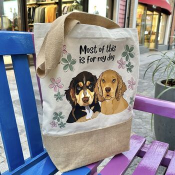 Personalised Dog Mum Cotton And Jute Floral Bag, 11 of 12