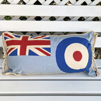 Large Vintage Raf Flag Cushion, 4 of 5