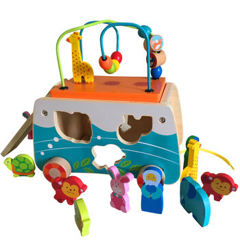 Wooden Noah's Ark Pull Along And Shape Sorter Playset, 9 of 10
