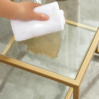 Coffee Table With Glass Top And Storage Compartment, 6 of 8