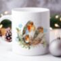 Personalised Christmas Robin Family Mug, thumbnail 1 of 2