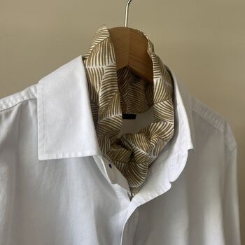 Cotton Neck Bandanna, Head Band, Beige Neckerchief, 3 of 6