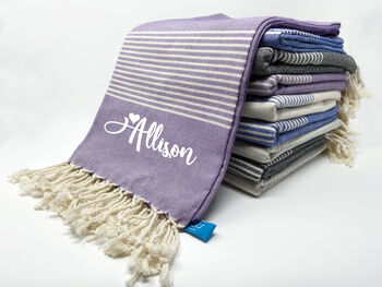 Personalised Sustainable, Beach Towel And Carrier Strap, 11 of 11