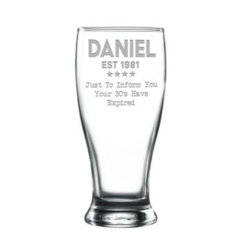 Personalised Year Beer Glass, 4 of 4