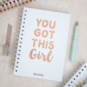 Personalised You Got This Girl Foil Notebook, 4 of 10