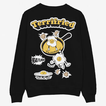Terrifried Unisex Black Fried Egg Sweatshirt, 5 of 6