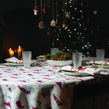 Luxury Designer Christmas Tablecloth Winter Village, 2 of 3
